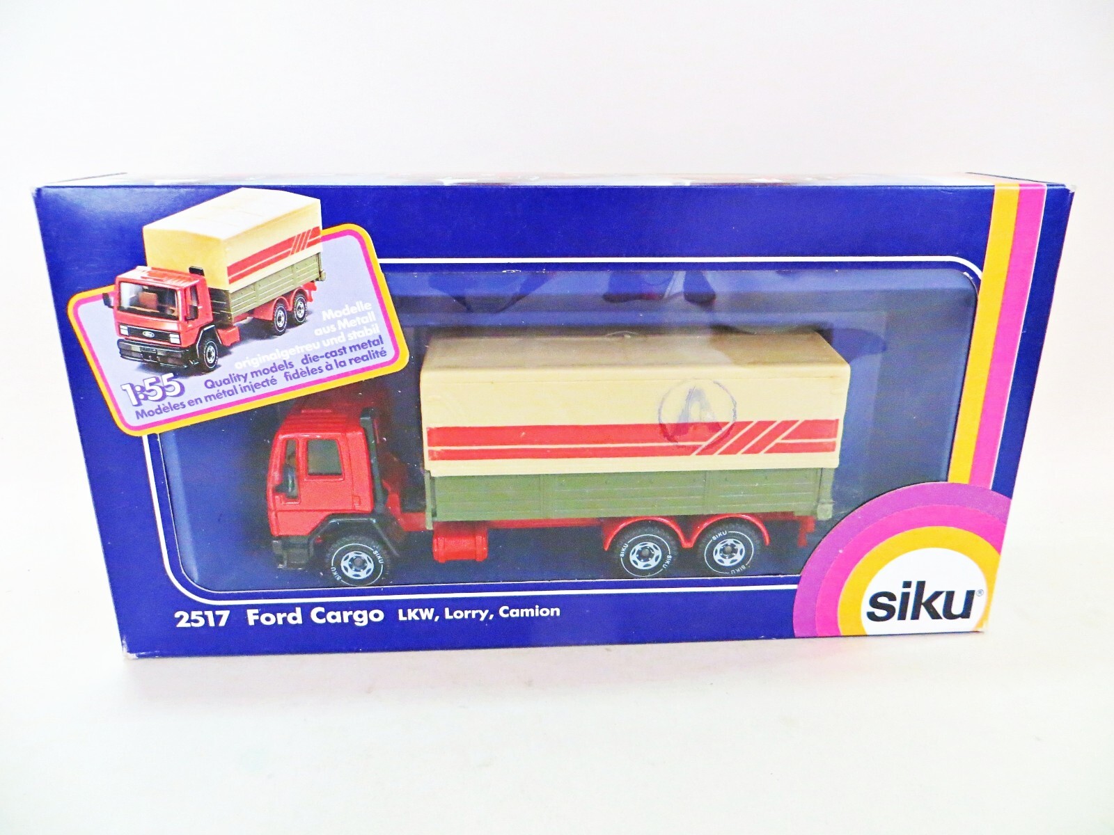 SIKU 2517 'FORD CARGO LKW COVERED/CANVAS LORRY' 1:55. MIB/BOXED. VINTAGE.