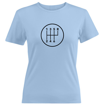 Manual Transmission Shift Pattern 6 Speed Stick Juniors Girl Women Tee T-Shirt