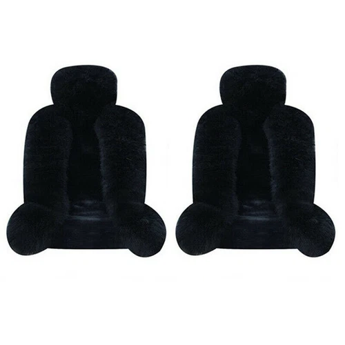 2PCS Genuine Australian Sheepskin Fur Long Wool Car SUV Front Seat Cover Winter - Picture 11 of 18
