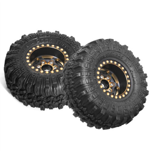 4PCS 1.0 Brass Rubber Wheels Tires for 1/18 TRX4M 1/24 Axial SCX24 Upgrade Parts - Picture 5 of 9