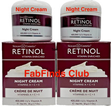 2x Skincare Cosmetics Retinol Night Cream Vitamin A C E 1.7oz