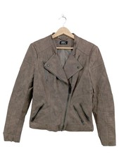 ONLY Damen Kunstlederjacke Gr. 38 Braun Casual Bikerjacke