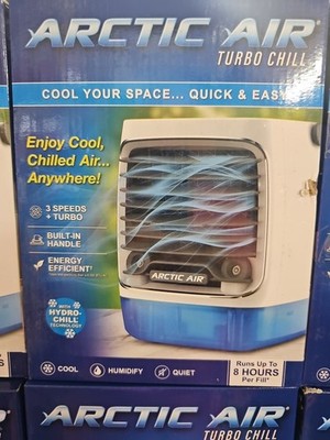 ARCTIC AIR Turbo Chill Desktop Evaporative Space Cooler with LED Nightlight
