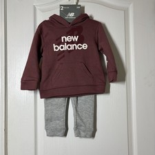 New Balance Toddler Boys 2-Piece Fleece Hoodie Sweatpants Set 24M Burgundy NWT  