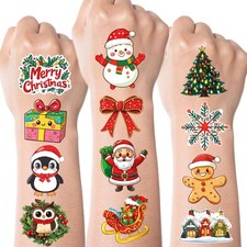 JCFIRE Christmas Temporary Tattoos for Kids Stocking Stuffers,