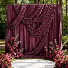 2 Panels 10x15ft Burgundy Backdrop Curtains Wedding Parties Wrinkle Free Drapes
