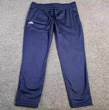 Adidas Sweatpants Mens Large Navy Training Running Zip Pockets Zip Cuffs