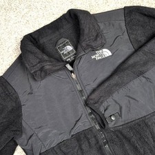 The North Face Girls Denali Fleece Jacket Black Zip Up Kids Size Large