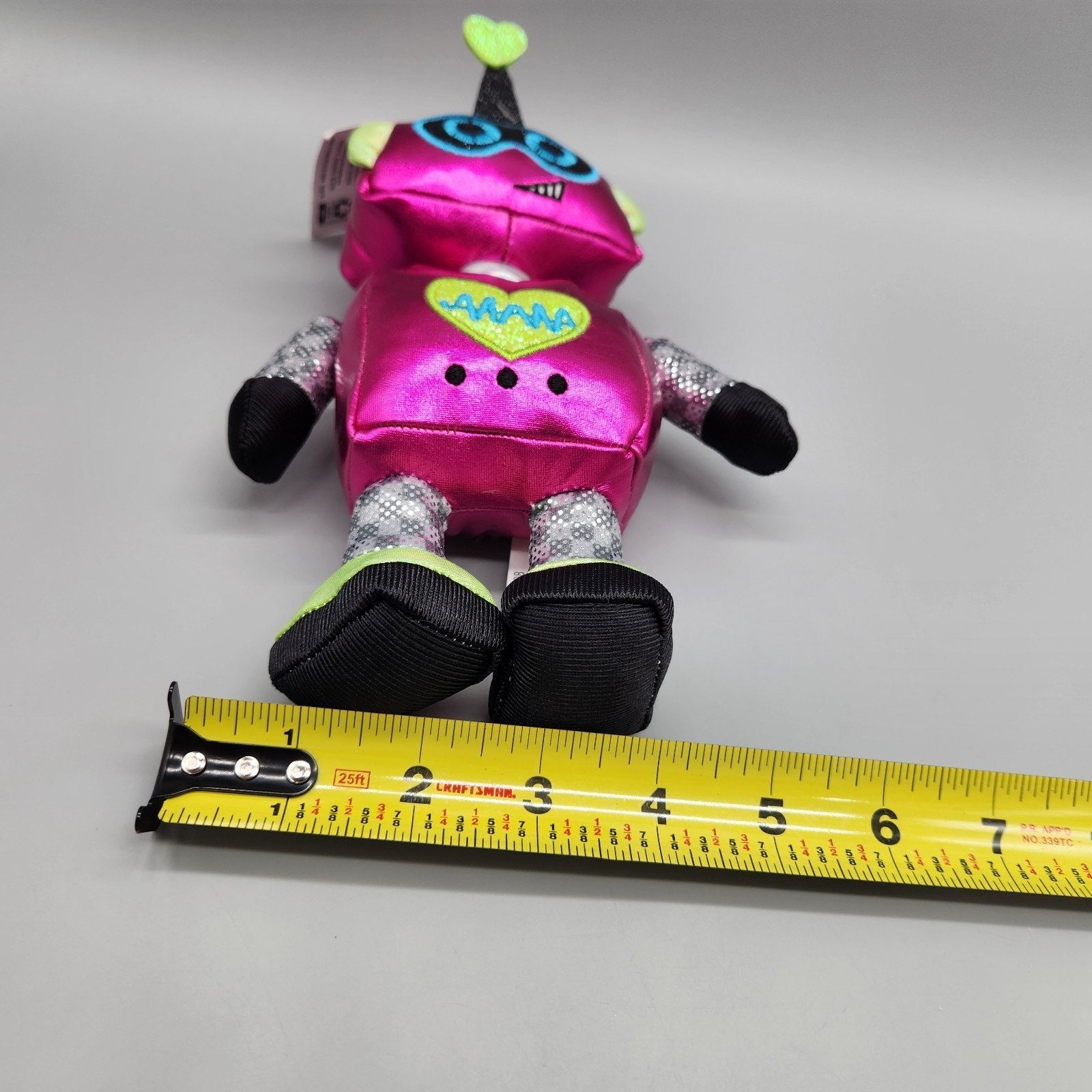 Way To Celebrate Pink Robot Plush Valentine's Day Metallic Toy 8" Small Walmart
