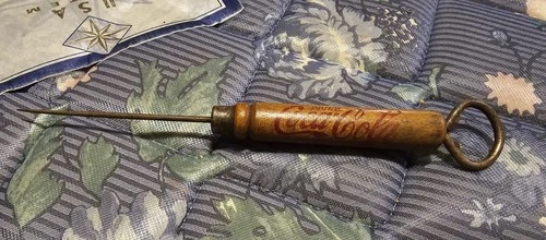 Vintage Coca Cola Ice Pick Wood Handle Drink Coca Cola Bar Tool Advertising
