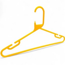 Yellow Heavy Duty 41.5cm Plastic Hangers with Trouser Bar |Shoulder Notches LOT