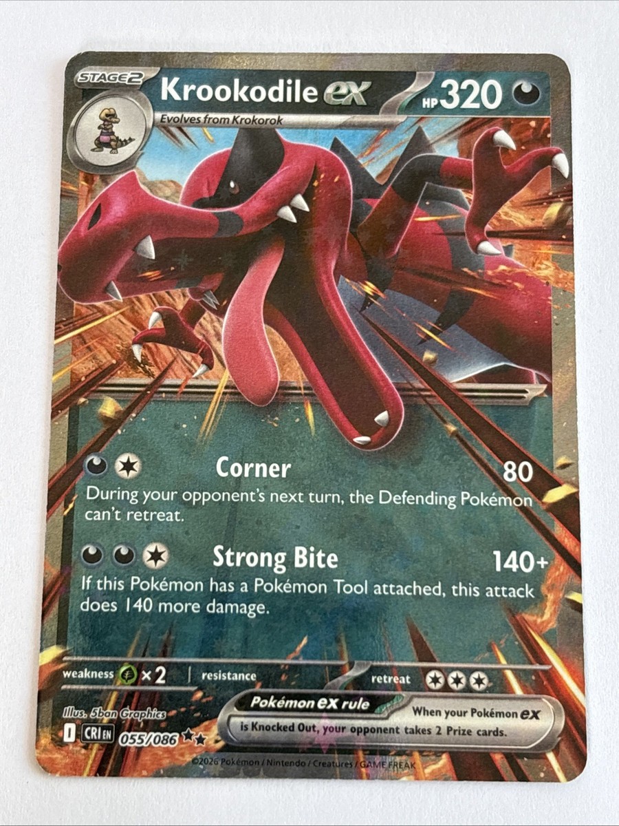 Krookodile ex 055/086 Double Rare Pokemon Chaos Rising ME04 NM | eBay