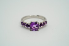 Vintage Sterling Silver Amethyst Ring Size 7 JB39
