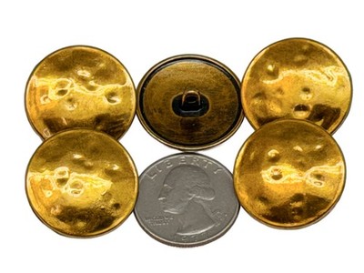 10PC Gold Hammered Metal Buttons Sew on Decorative Shank Buttons 25mm