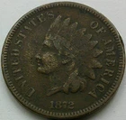 US 1872 Indian Head Cent  **