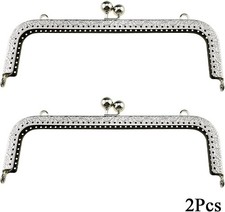 Purse Square Bag Kiss Clasp Frame Lock 20cm Diameter Rectangle Clutch Metal V...