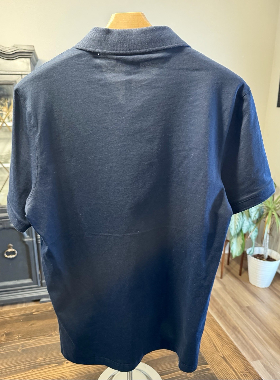 NWT Michael Kors Men’s Midnight Blue Textured Polo Shirt Size S thumbnail 2