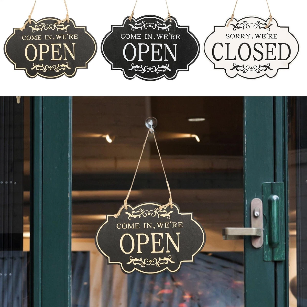 Come In We're Open - Sorry We're Closed Wendeschild Mit Kordel