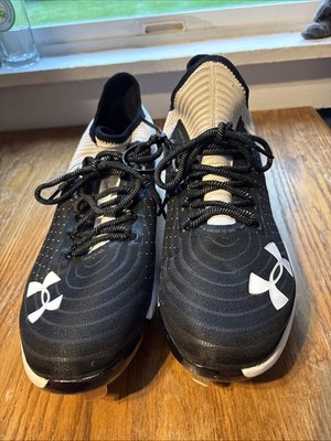 Under Armour Harper 4 Low ST Baseball Cleats Black White Size 14. New!
