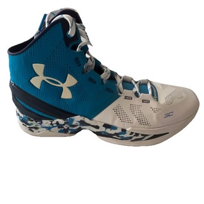Under Armour Curry 2 High Top Basketball Shoe Camouflage BlueWhite Haight Street