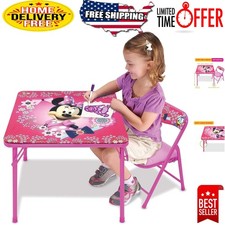Colorful Minnie Mouse Table  Chair Set for Toddler Play, 70 lbs Limit