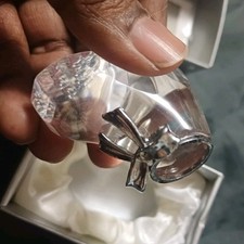 Crystal Baby Shoe and Bottle Decorative Keepsake with Silver Bow Accent