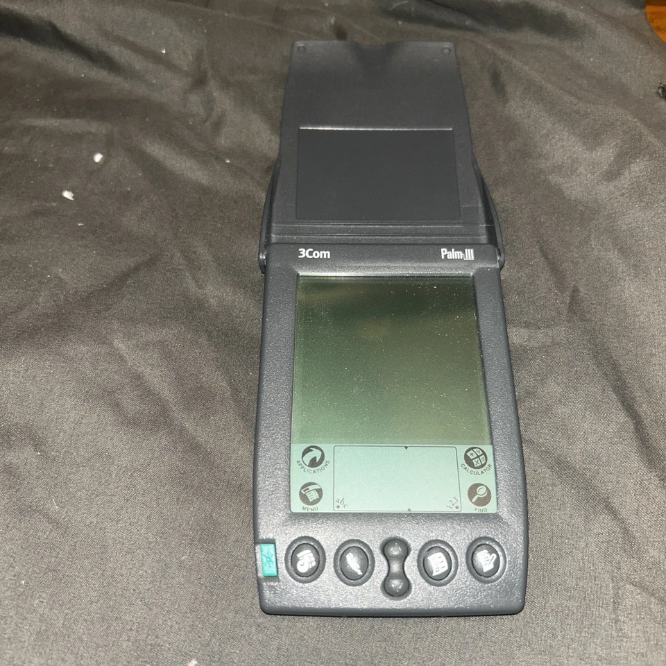 3Com Palm IIIe Translucent Classic PDA Vintage Computing TESTED WORKING W/ Stylu - Image 2 of 4