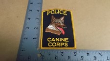 Original POLICE CANINE CORPS~Parche K-9 De Colección~GEMSCO NOS~Costuras Doradas~Mich~MI