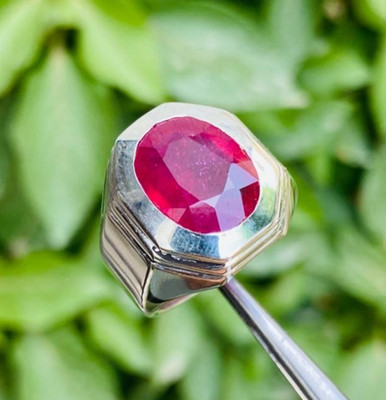 Afghanischer Rubin Ring Handarbeit Ring roter Rubin Ring ordentliches Design Ring Natur Rubin