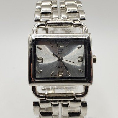 NY&C Watch 26mm Womens Rectangle Silver Tone New Battery