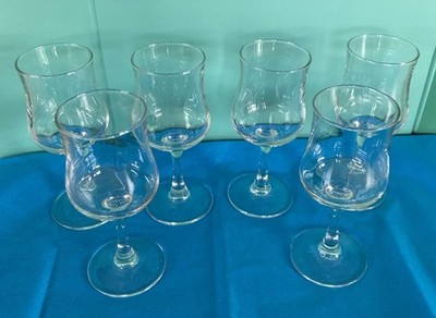 6 x Vintage Tulpenform Luminarc Sherry/Cordial Gläser 4,5'' 