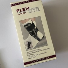 New FLA Orthopedics FlexLite Sport Hinged Ankle Brace Black Medium