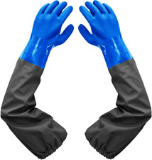 Chemical Resistant Gloves 25in Long Heavy Duty Waterproof Rubber For Cleaning