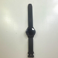 46mm Black Round Smartwatch Metal Case Silicone Band Android iOS Heart Rate