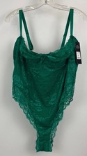 Fashion Nova Those Eyes Lace Teddy Green Floral Underwire Bodysuit XL