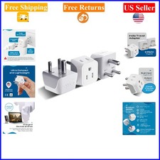 3 Pack India Power Adapter Plug, Type D, for Phones  Laptops, White