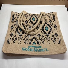 Cost Plus World Market Burlap Bag Jute Bag w/ Handles