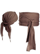 SATINIOR Halloween Pirate Costume Accessories Medieval Linen, Chocolate