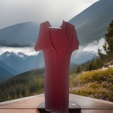 Torrid Red Liquid Knit Tea Length Dress Size 3X Metallic 3/4 Sleeve Midi P4709