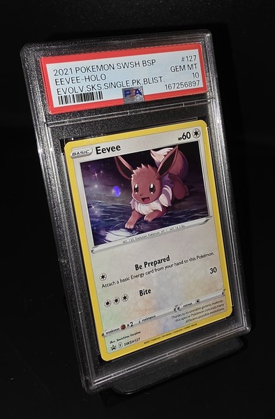 2021 Pokemon Eevee SWSH127 Cosmos Holo Black Star Promo Evolving Skies PSA 10