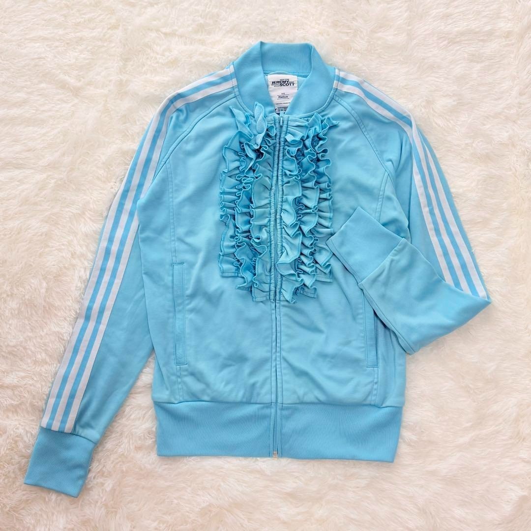adidas × Jeremy Scott Ruffle Jersey Jacket Blue Regular Men's Size