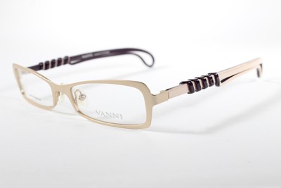 Vanni Brille V3243 Damen Gold/Beige Vollrand Metall Brille Brillengestell