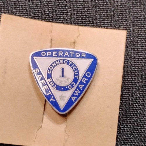 The Connecticut Co. Bus / Trolley  1 Year Safe Operating Service Award Pin.