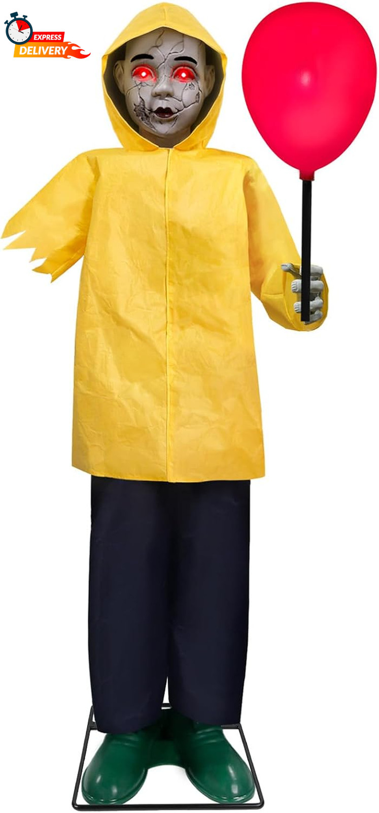 Halloween Decorations Outdoor, 4 Ft Life Size Animatronics Prop with Glowing Bal
