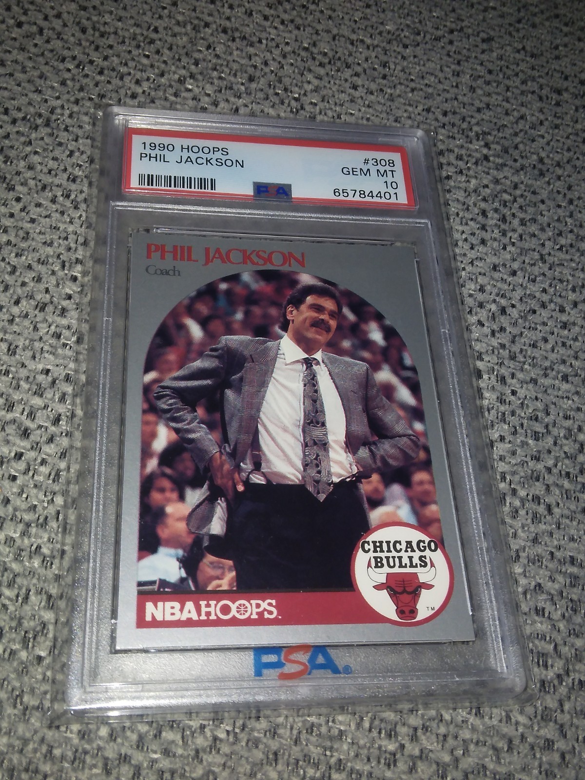Phil Jackson Psa 10 1990 Hoops Basketball #308 Bulls Coach Hof