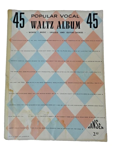 Vintage 45 Popular Vocal Waltz Album Sheet Music 1960s - Hansen Music Corp