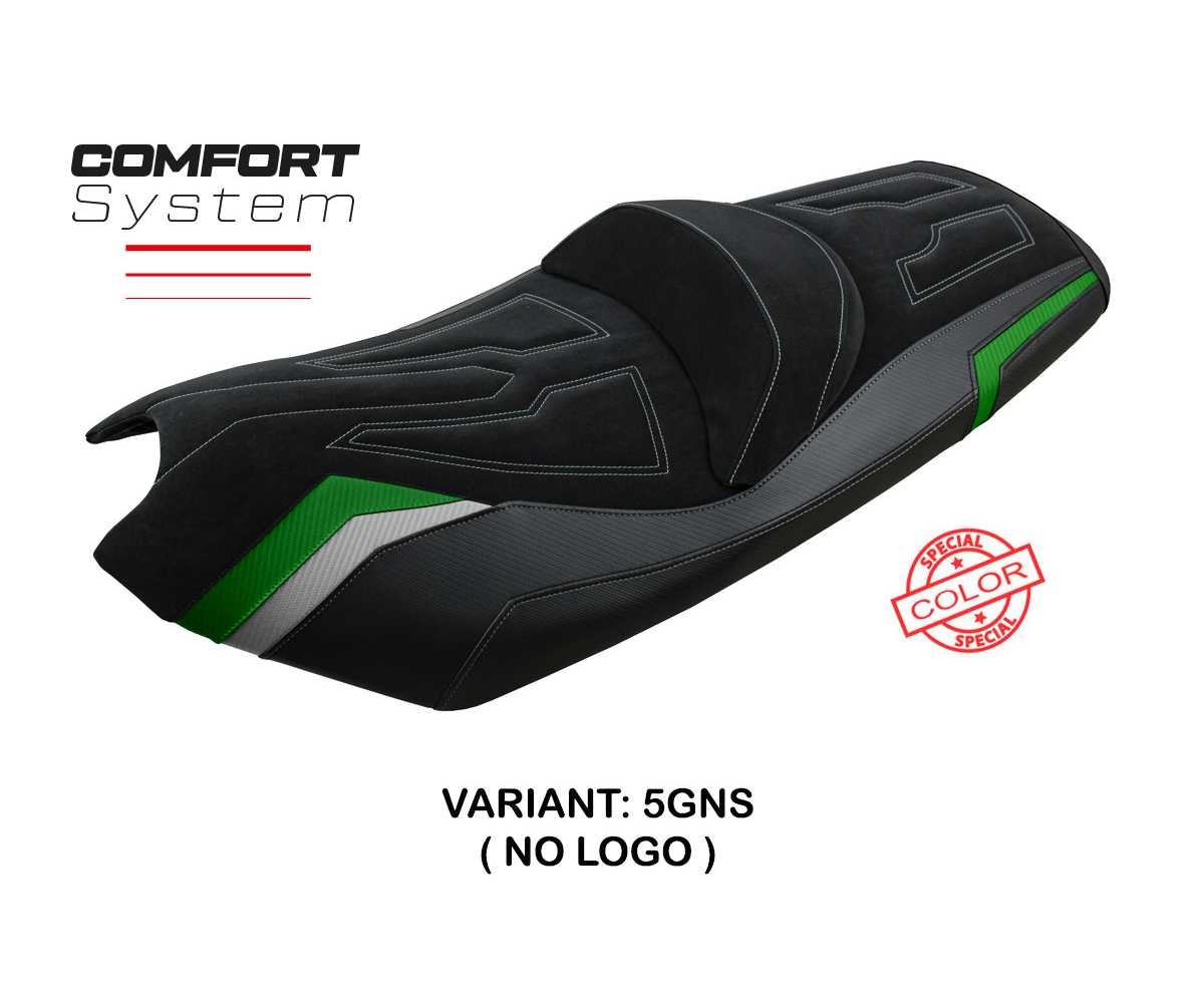 Seat saddle cover Rajka Comfort Sys Silver Green GNS TPZ Kymco AK 550 2017 2023