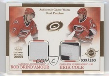 2002-03 Pacific Crown Royale 39/203 Rod Brind'Amour Erik Cole #3 Dual Patch 2d8