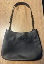 Coach Black Leather Shoulder SM Bag CP101 *Nice!