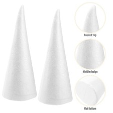 6Pcs Durable DIY Foam Cones White for Christmas Tree Craft and Decoration